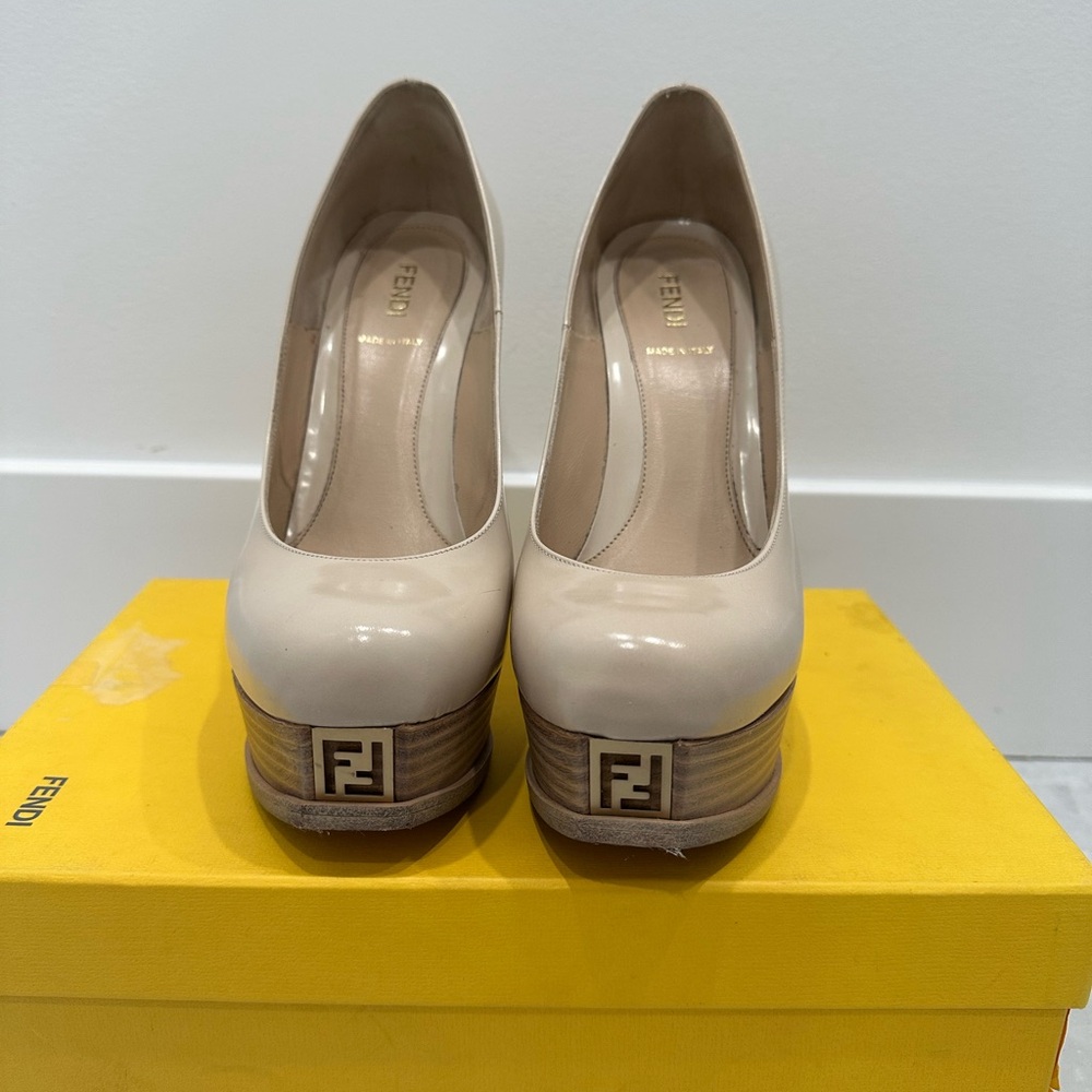 Fendi Beige Platform Heels